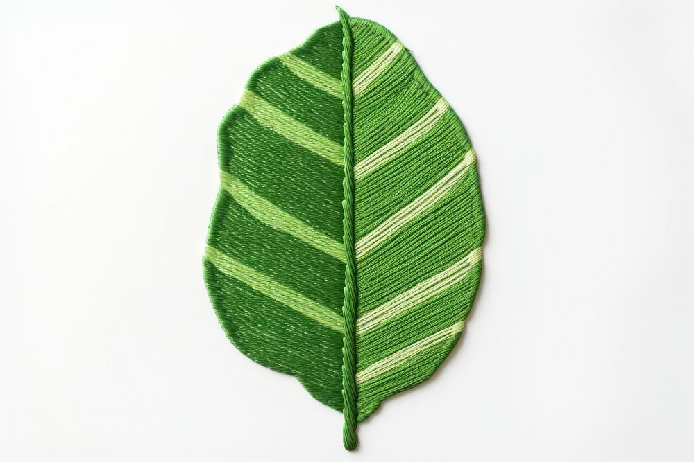 Banana leaf in embroidery style textile plant clothing.