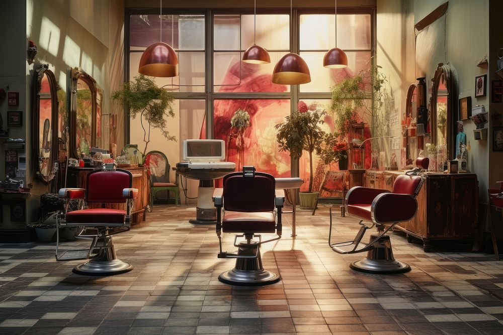 Hair salon barbershop furniture chair.