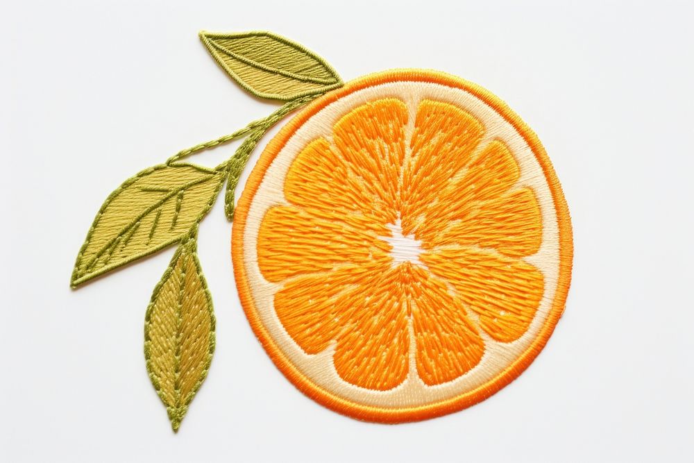Orange in embroidery style grapefruit plant food.