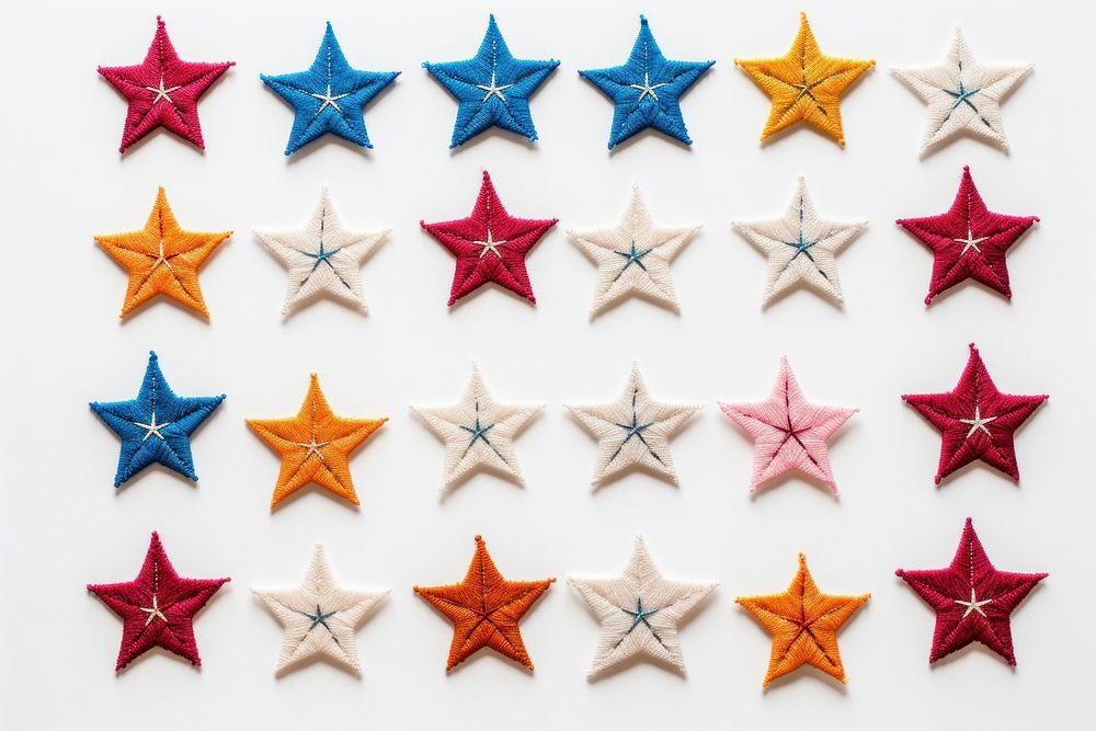Stars in embroidery style backgrounds arrangement decoration.