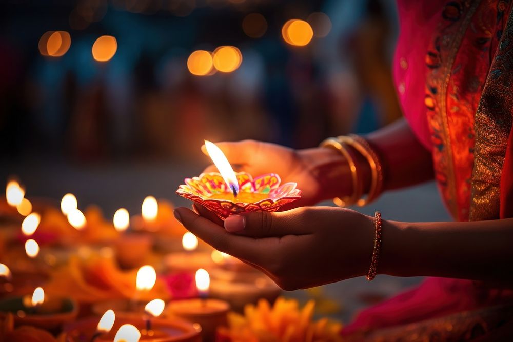 Diwali candle festival spirituality. AI generated Image by rawpixel.