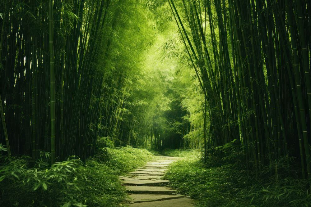  Bamboo forrest outdoors nature plant. AI generated Image by rawpixel.