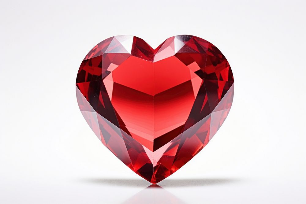 Heart crystal gemstone jewelry red.