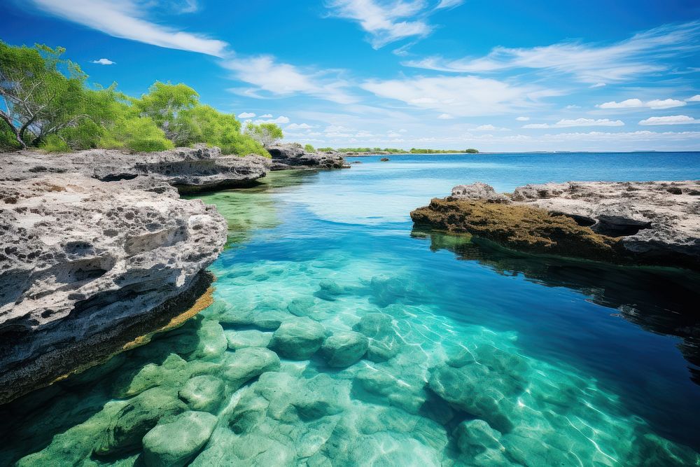  Lagoon outdoors nature beach. AI generated Image by rawpixel.
