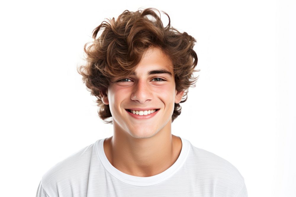 Portrait teenager of a handsome man smiling portrait smile photo.