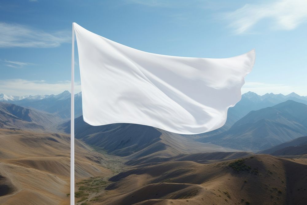 White blank flag curve mountain outdoors nature.