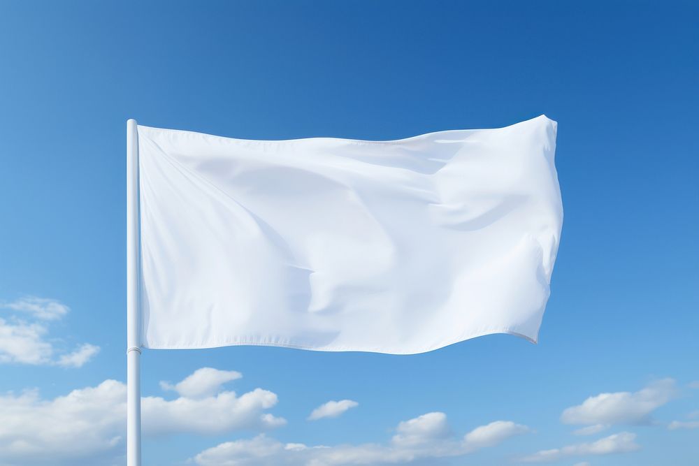 White blank flag backgrounds sky patriotism.