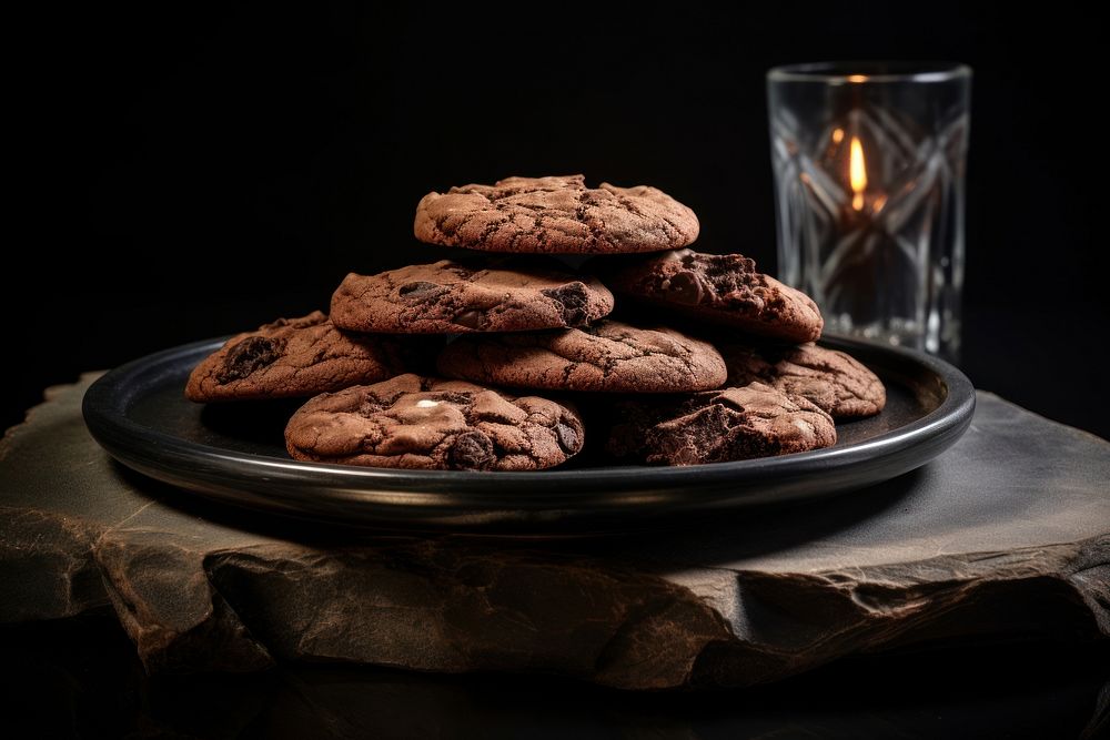 Chocolate cookies food dessert table.