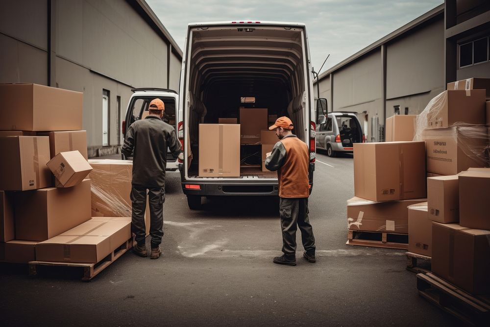 Box cardboard vehicle loading.
