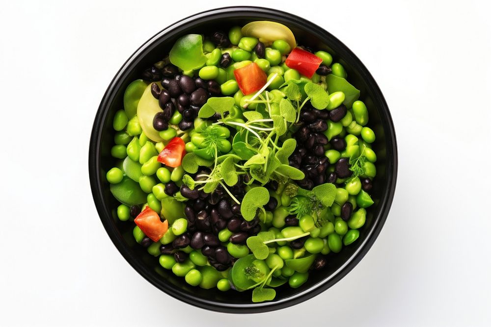 Green vegan food bowl plate plant.