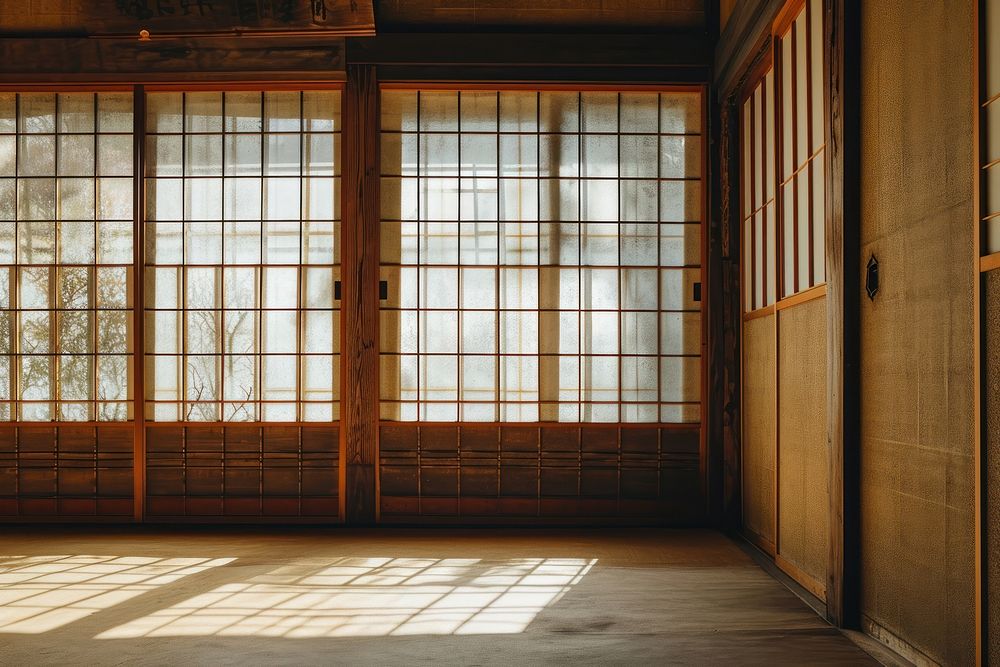 PNG Japanese paper wall window floor architecture. AI generated Image by rawpixel.