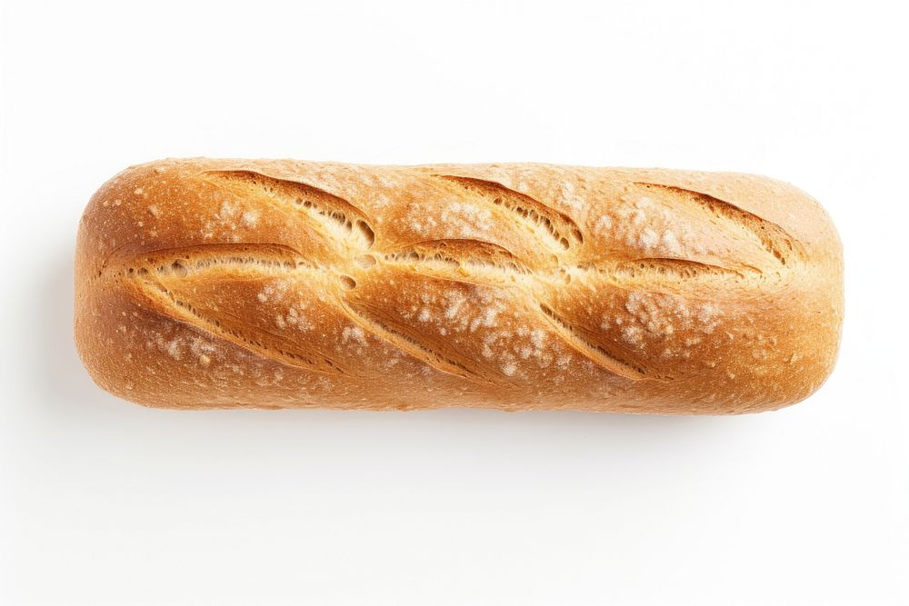 Loaf of bread food white background freshness.
