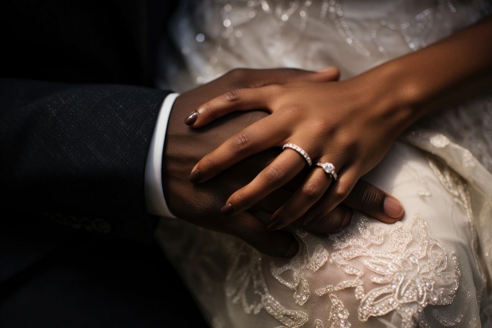 Black people wedding ring hand jewelry.