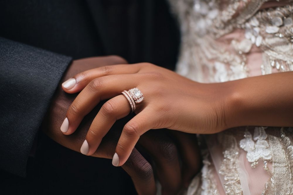 Black people wedding ring hand jewelry.