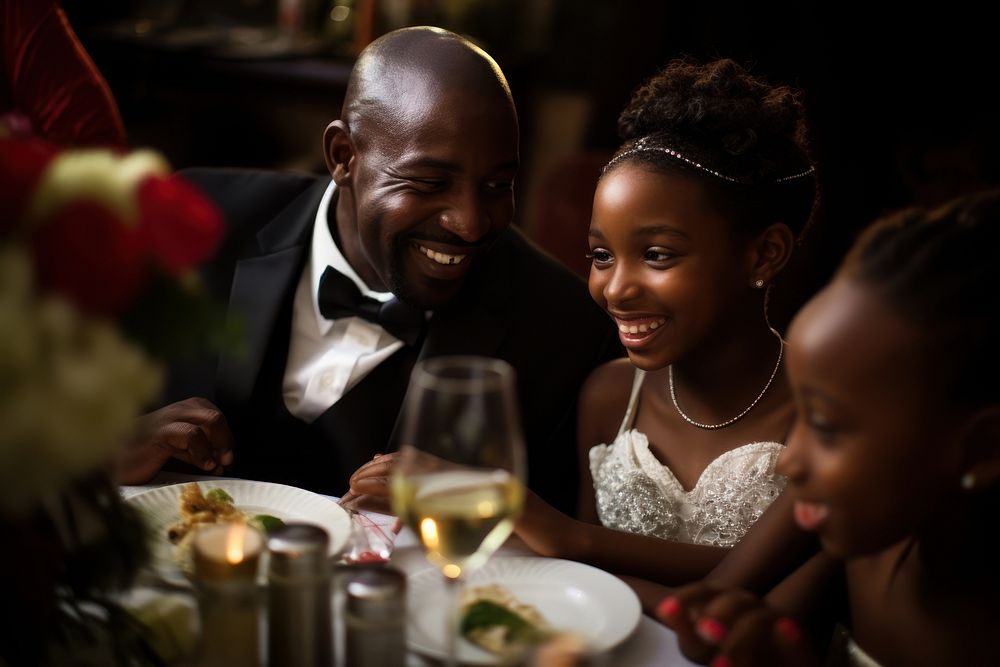 Black people wedding dinner adult bride.