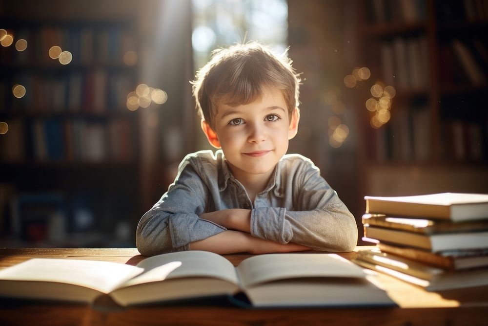 Child reading book publication. AI generated Image by rawpixel.