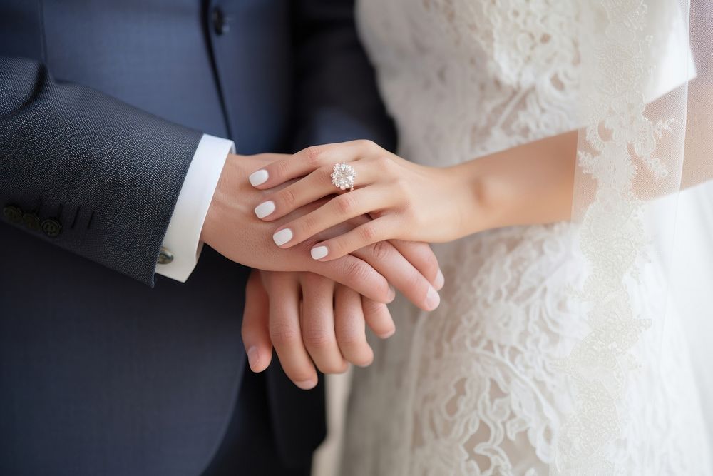 Handshake wedding jewelry diamond. AI generated Image by rawpixel.