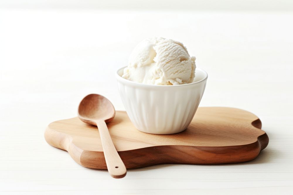 Ice cream dessert vanilla spoon. AI generated Image by rawpixel.