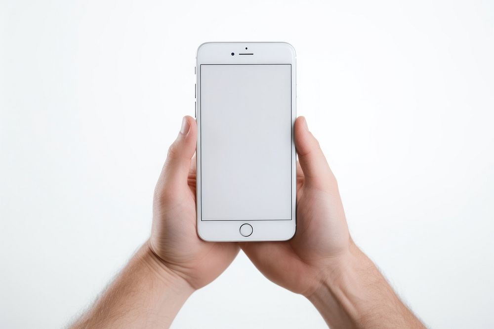 Phone white background photographing mobile phone. AI generated Image by rawpixel.