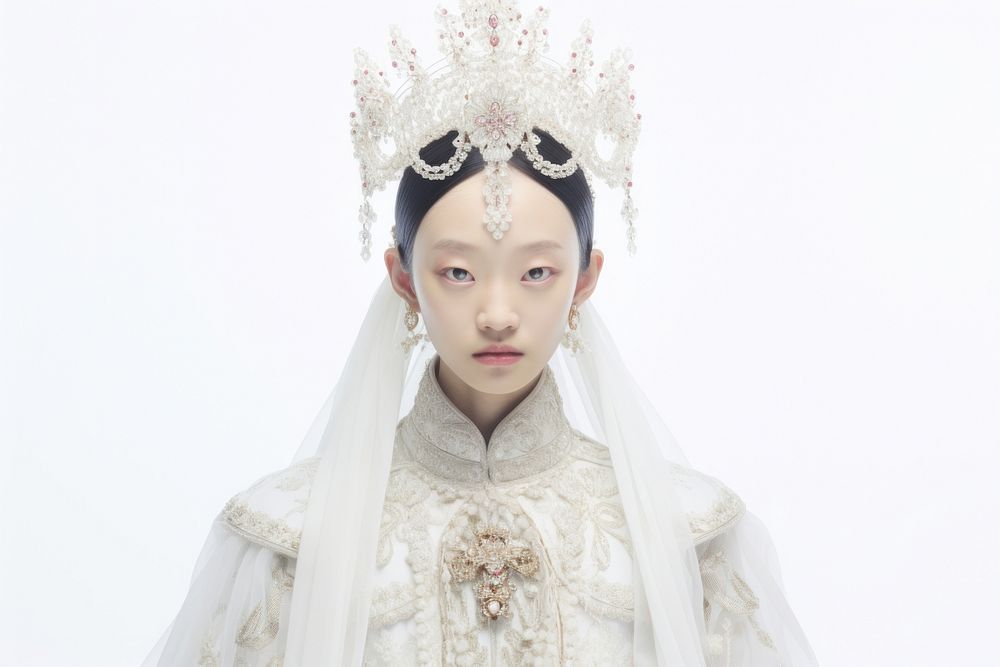 Asian princess fashion wedding white. AI generated Image by rawpixel.
