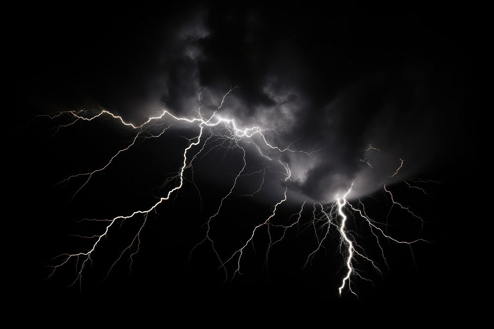 Storm thunder thunderstorm lightning outdoors. AI generated Image by rawpixel.