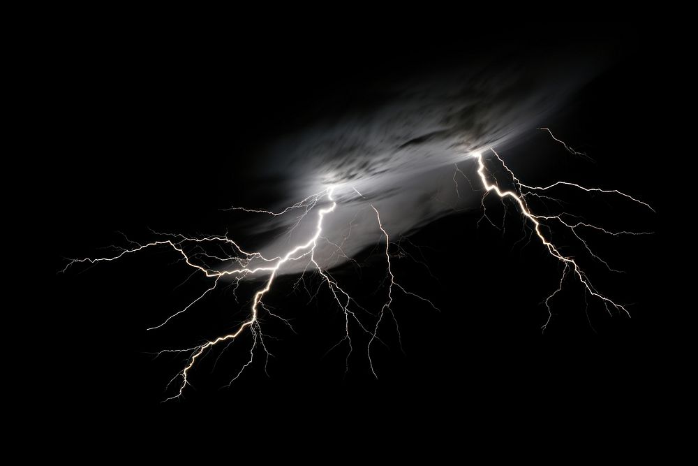 Storm thunder thunderstorm lightning outdoors. AI generated Image by rawpixel.