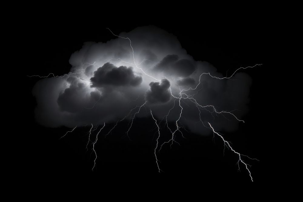 Storm thunder thunderstorm lightning nature. AI generated Image by rawpixel.