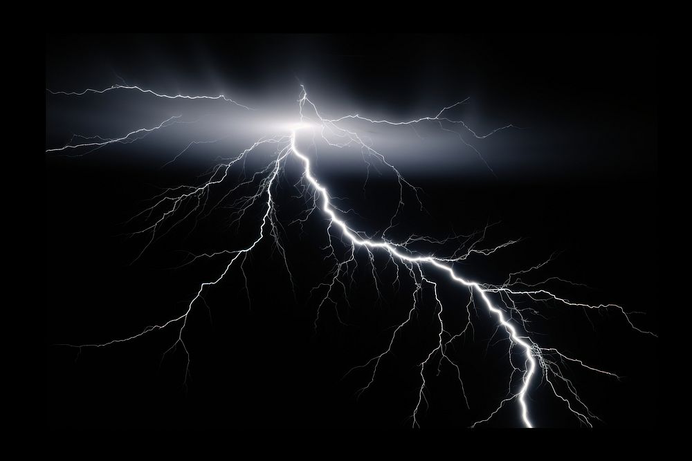Storm thunder thunderstorm lightning nature. AI generated Image by rawpixel.