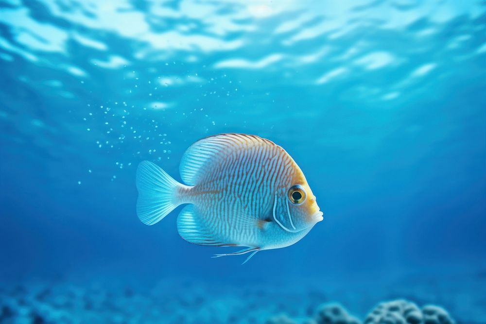 Tropical fish underwater undersea outdoors. AI generated Image by rawpixel.