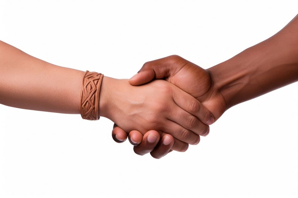 Handshake handshake white background togetherness.