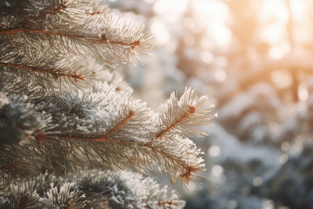  Pine tree forest snow outdoors nature. AI generated Image by rawpixel.