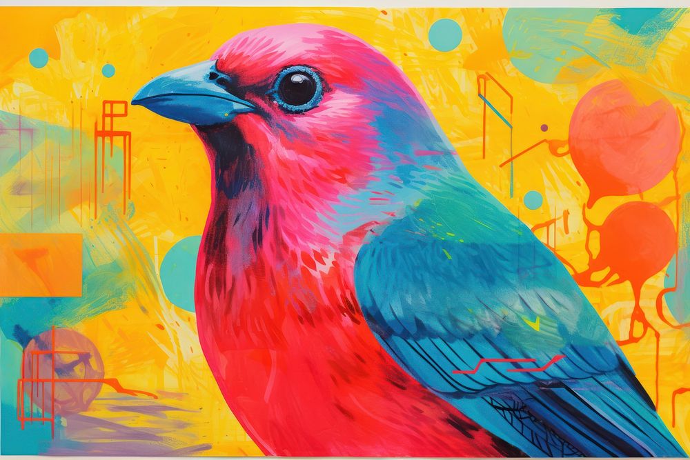  Art painting an illustration of bird animal beak creativity. AI generated Image by rawpixel.