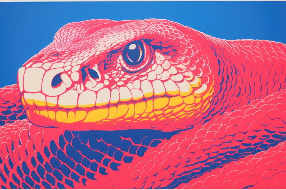  Art painting an illustration of snake reptile animal creativity. AI generated Image by rawpixel.