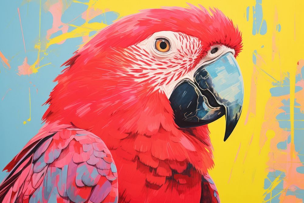  Art painting an illustration of parrot animal bird beak. AI generated Image by rawpixel.