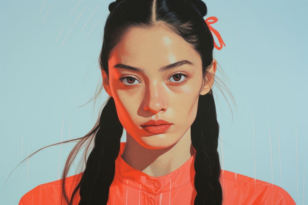  Art painting an illustration of asian women with spider portrait hair photography. AI generated Image by rawpixel.