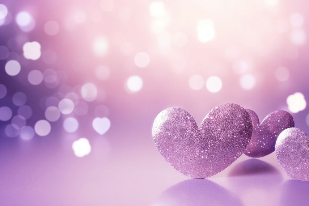  Hearts glitter purple togetherness. AI generated Image by rawpixel.