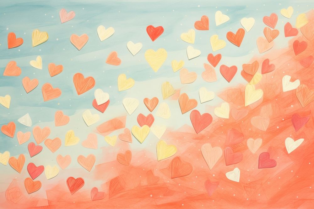  Hearts painting petal red. AI generated Image by rawpixel.