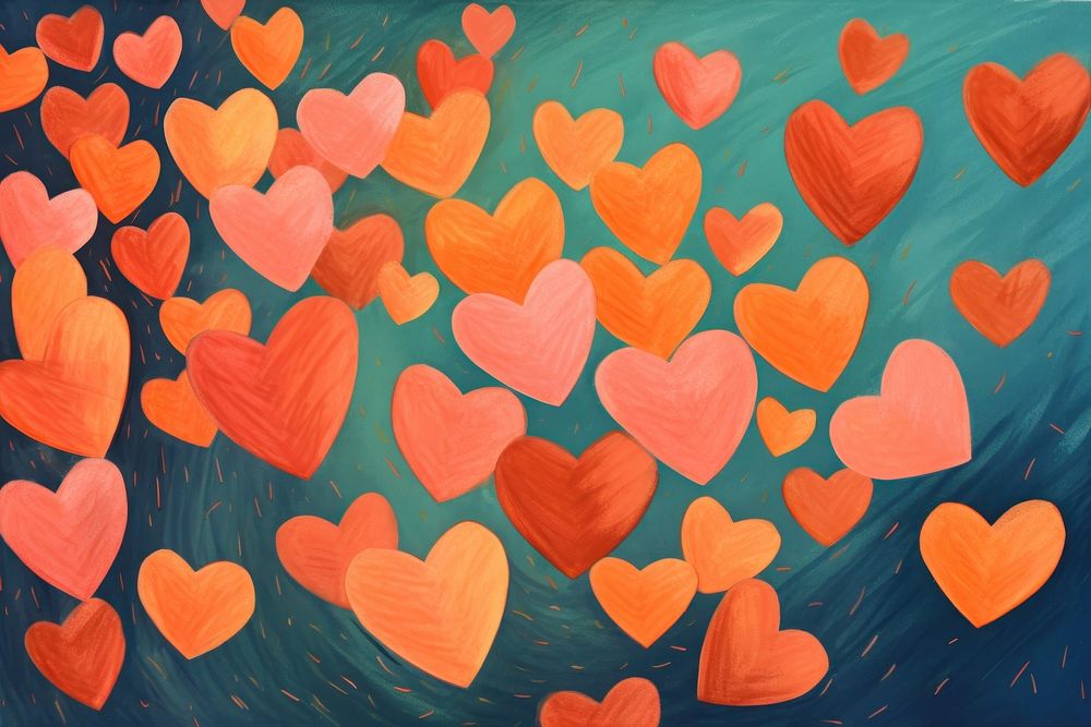  Hearts painting red backgrounds. AI generated Image by rawpixel.