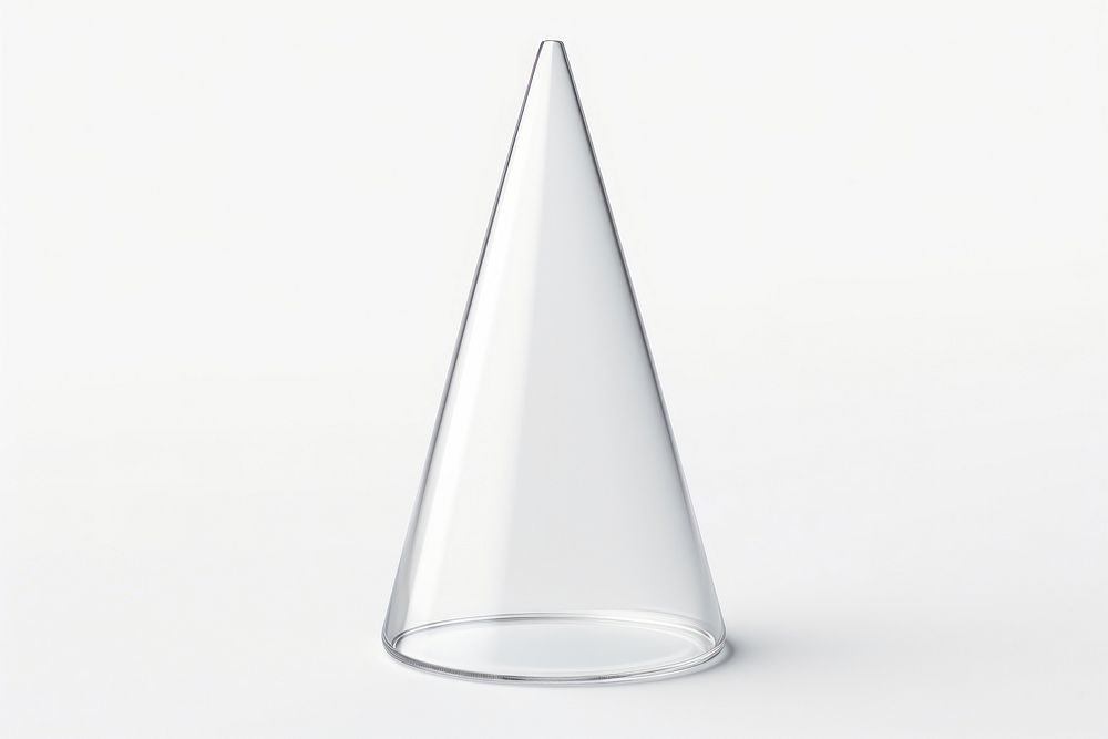 Cone shape glass white background simplicity.