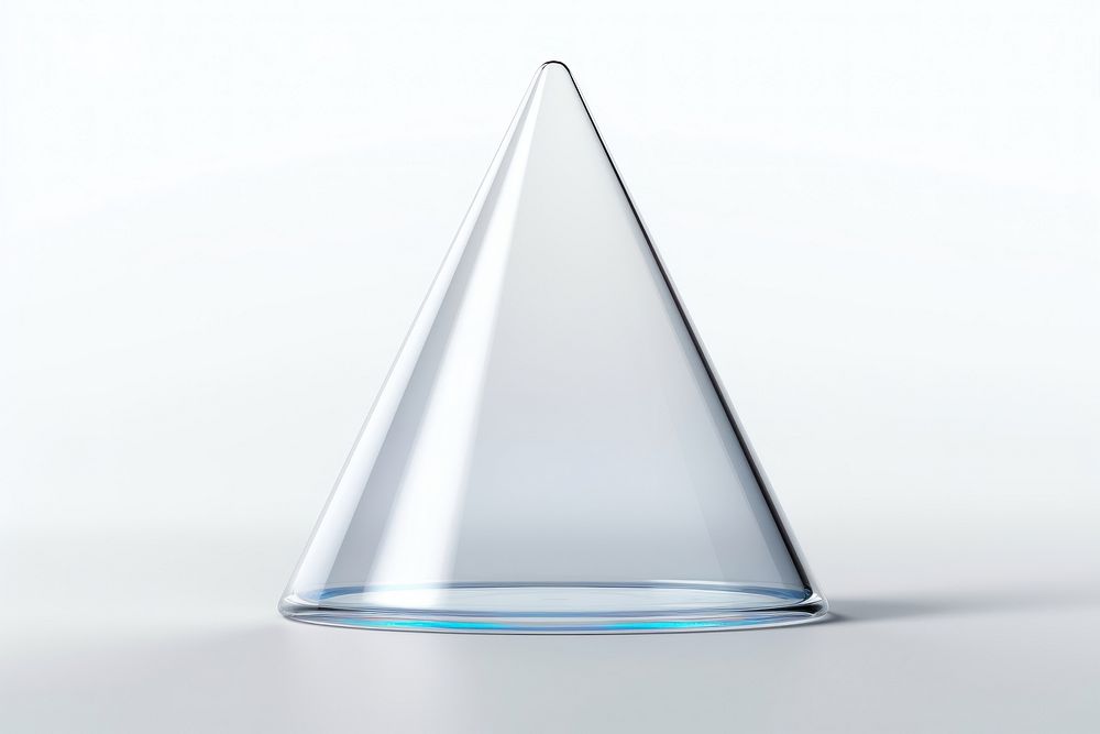 Cone shape glass white background electronics.