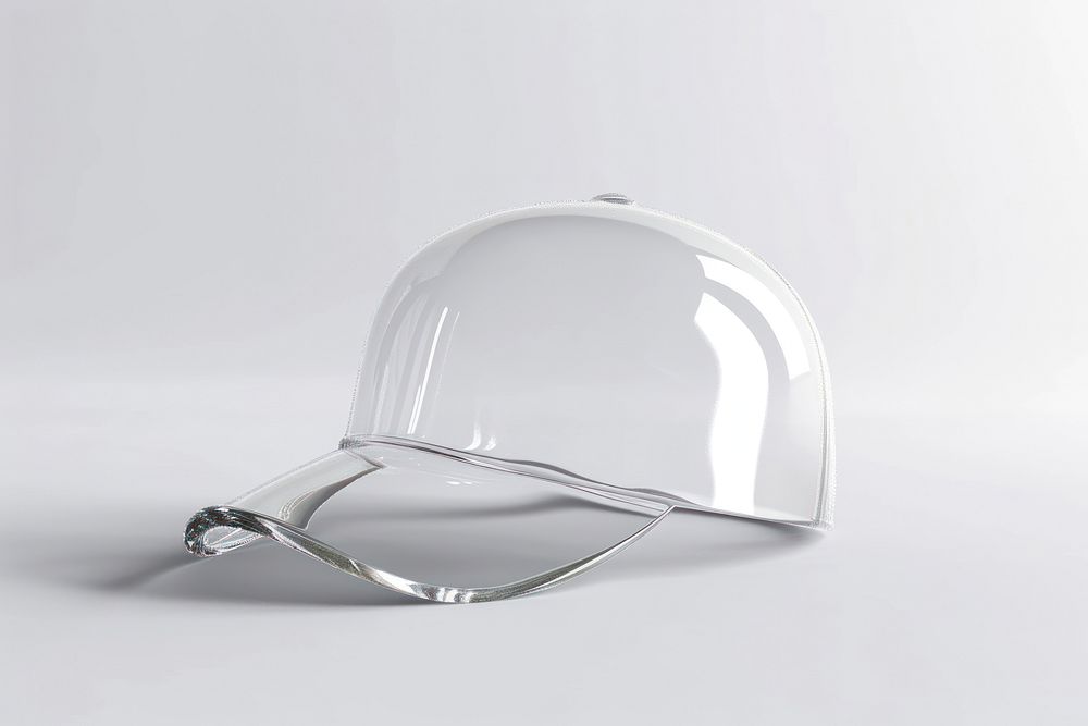Cap helmet glass white background.