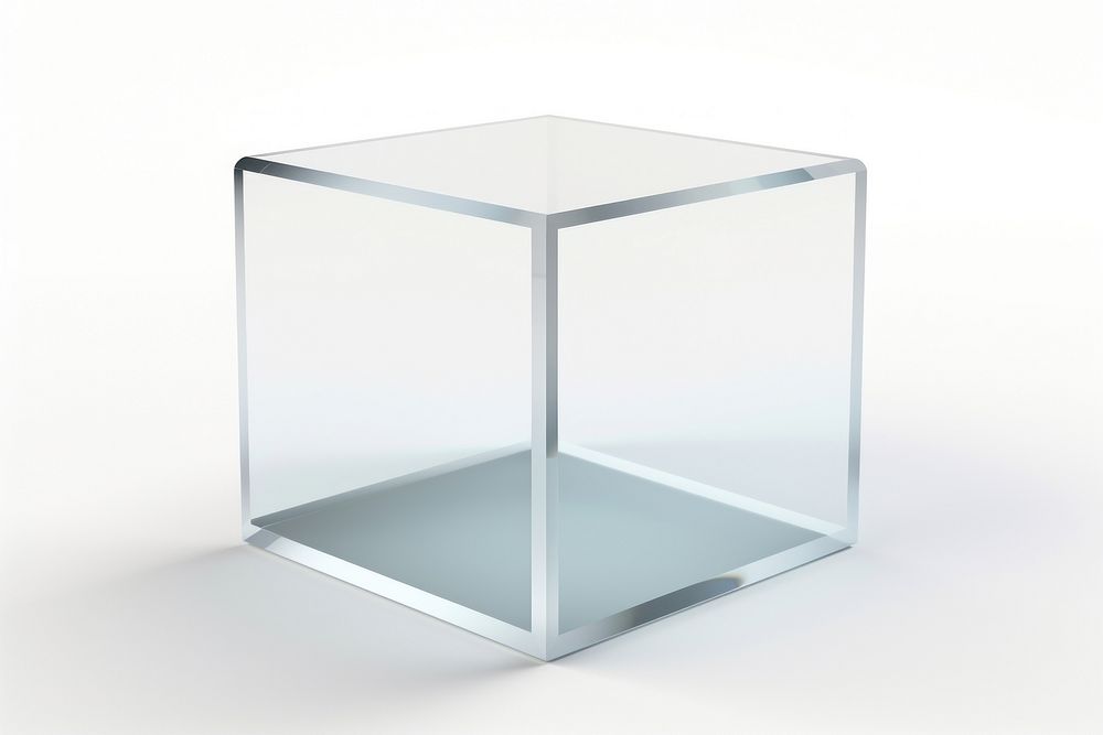 Cube icon glass furniture white background.
