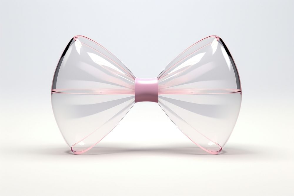 Bow icon glass white background accessories.