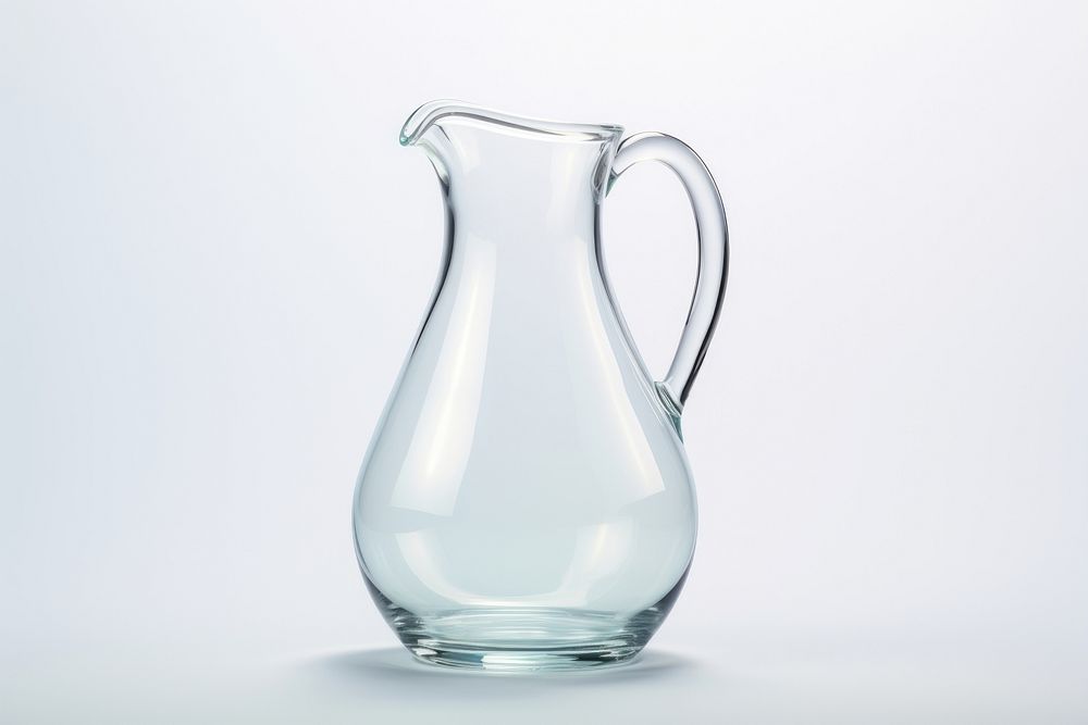 Glass pitcher transparent drink jug.