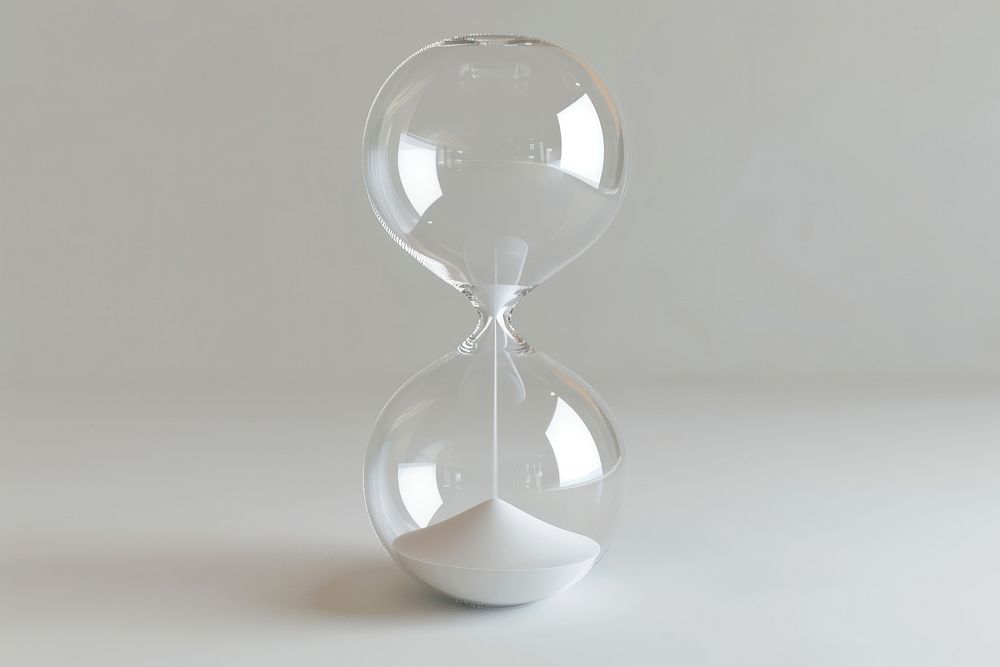 Hourglass shape transparent white simplicity.