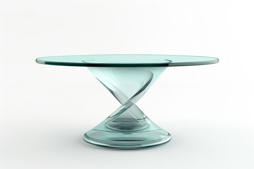 Table glass white background furniture.