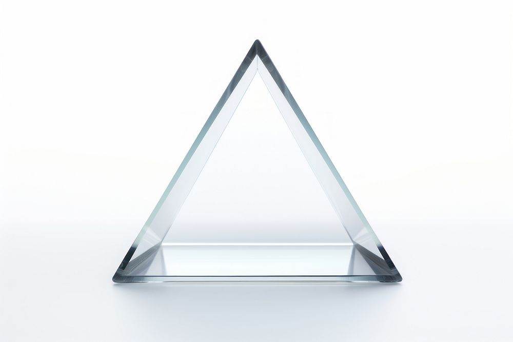 Triangle shape glass white background simplicity.