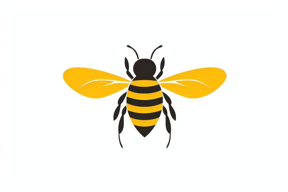 Minamal bee logo insect animal hornet. AI generated Image by rawpixel.