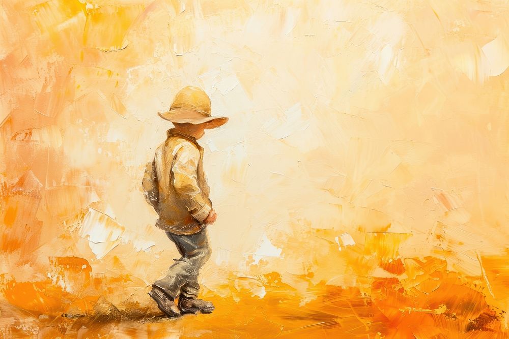 A kid walking painting outdoors photography.