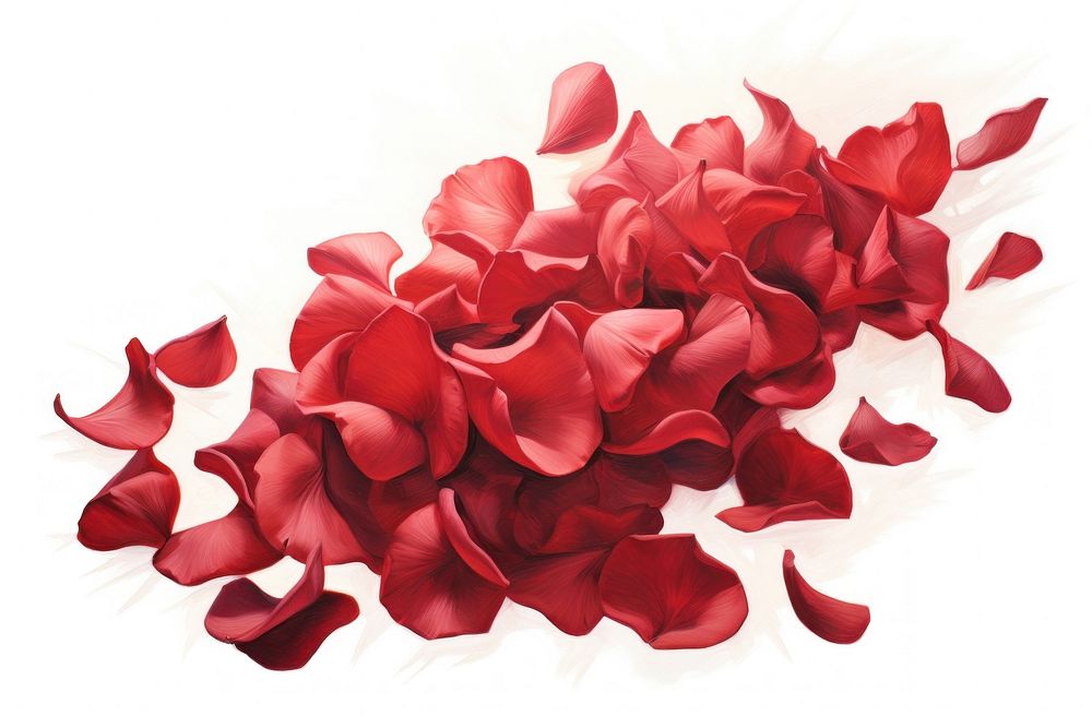 Falling red rose petals backgrounds white background freshness.